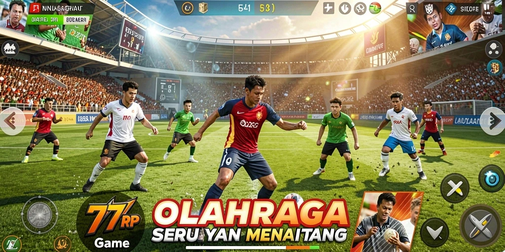 Screenshot gameplay 77RP yang menampilkan aksi olahraga seru.