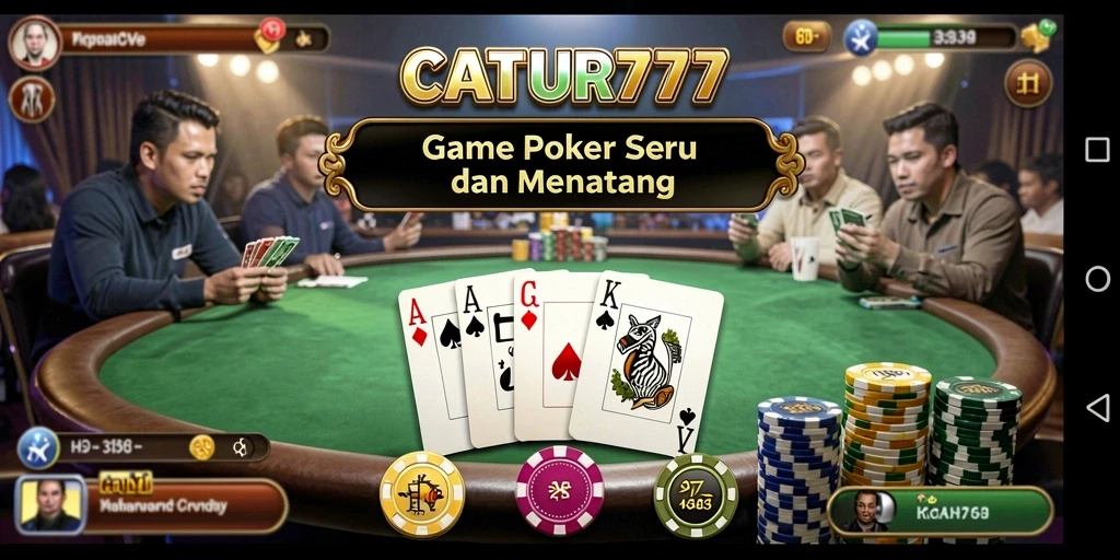 Tampilan gameplay seru di CATUR777 saat bermain Poker.