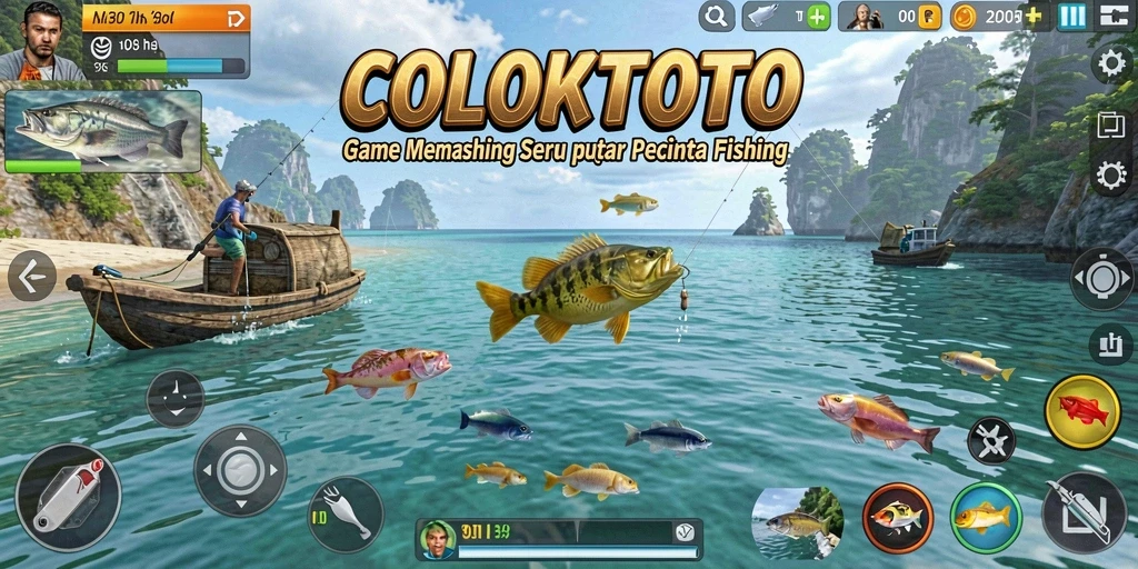 Gameplay seru memancing ikan dengan berbagai lokasi.