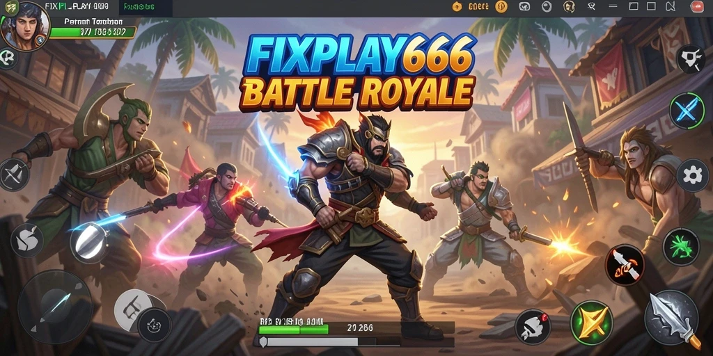 Tangkapan layar menunjukkan aksi intens dalam pertempuran Battle Royale.