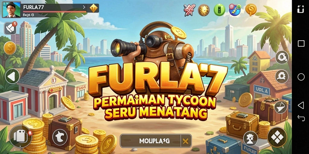 Tampilan gameplay <strong>FURLA77</strong> yang menampilkan manajemen bisnis yang strategis.