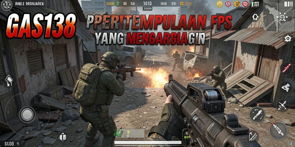 Tampilan aksi menegangkan dalam GAS138 selama pertandingan FPS.