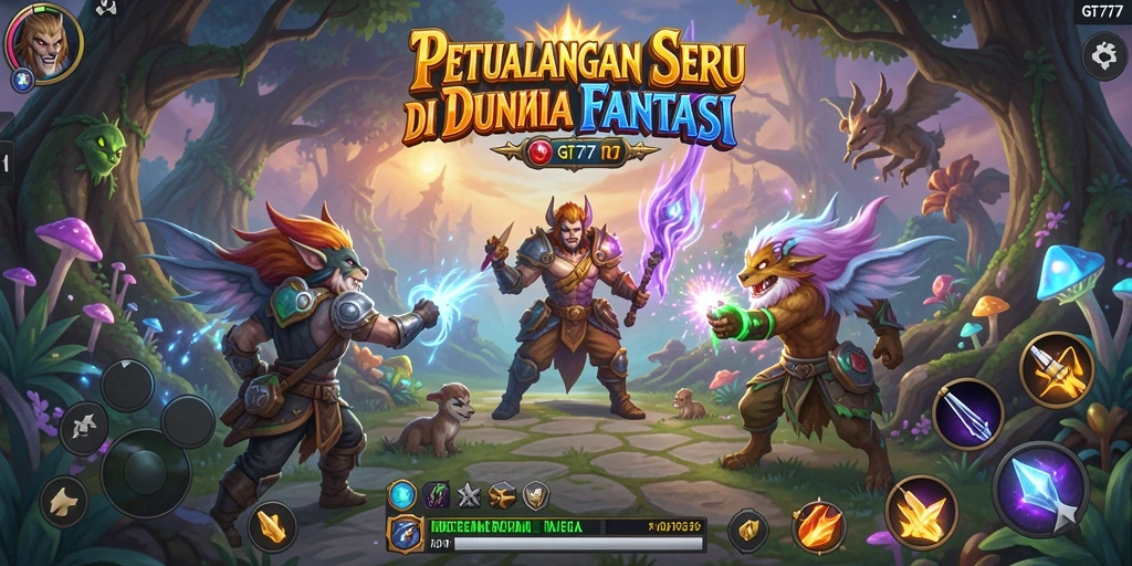 Tangkapan layar gameplay GT777 yang menunjukkan aksi petualangan mendebarkan.