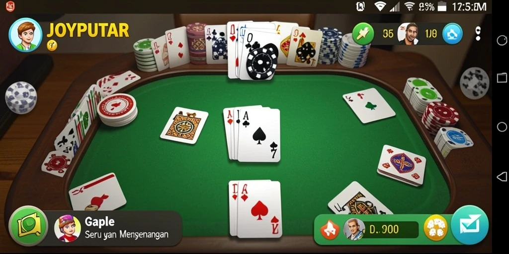 Tampilan gameplay menarik dari JOYPUTAR dengan suasana Gaple yang seru.