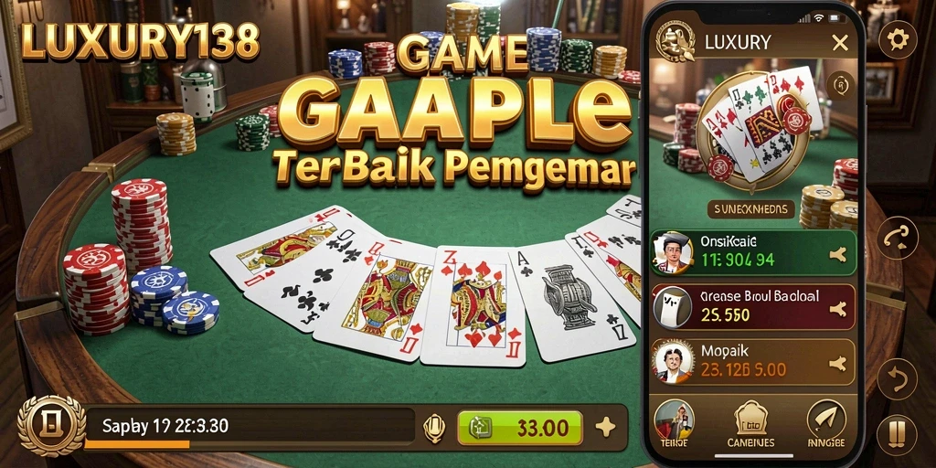 Screenshot gameplay LUXURY138 menampilkan suasana permainan Gaple yang seru.