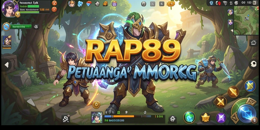 Screenshot gameplay RAP89 yang menampilkan pertarungan seru dalam dunia fantasi.