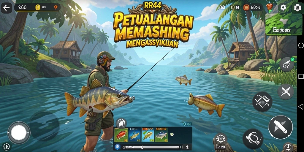 Tampilan menarik gameplay RR44 dengan aksi memancing yang intens.